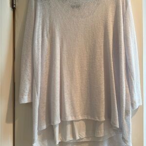 Nally & Millie USA White Hi-Lo Small Weave Top with White Matching Tank Top